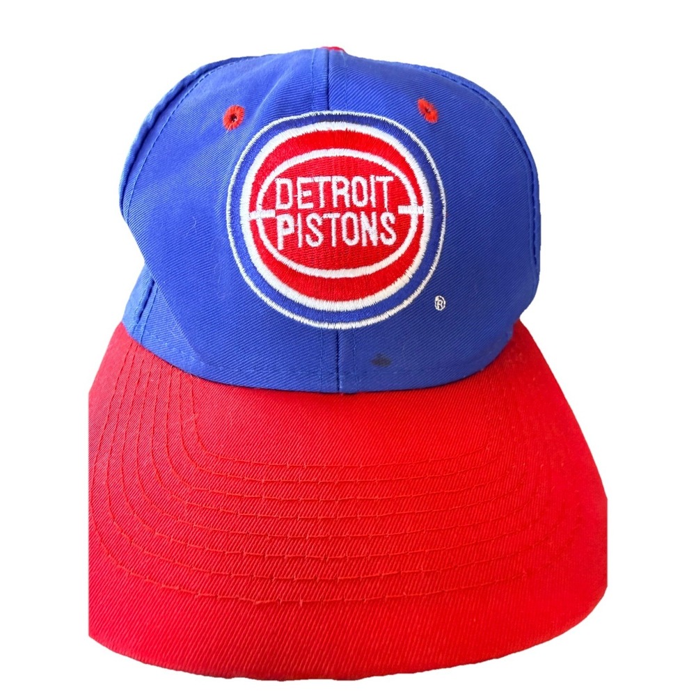 Detroit Pistons Logo 7 Vintage Snapback Cap Hat Embroidered Osfm Pls Read